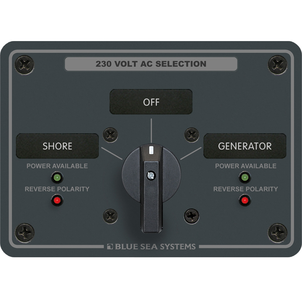 Blue Sea 8359 AC Rotary Switch Panel 30 Ampere 2 Positions + OFF