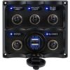 Sea-Dog Water Resistant Toggle Switch Panel w/USB Power Socket - 5 Toggle