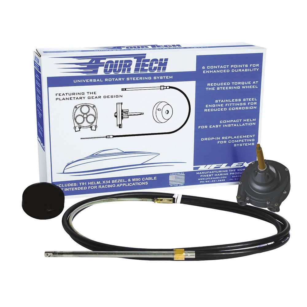 Uflex Fourtech 18' Black Mach Rotary Steering System w/Helm