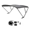 SureShade Battery Powered Bimini - Black Anodized Frame & Black Fabric