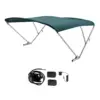 SureShade Battery Powered Bimini - Clear Anodized Frame & Green Fabric