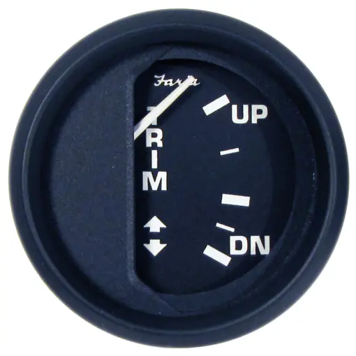 Faria Euro Black 2" Trim Gauge f/ Mercury / Mariner / Mercruiser / Volvo DP / Yamaha '01 and Newer