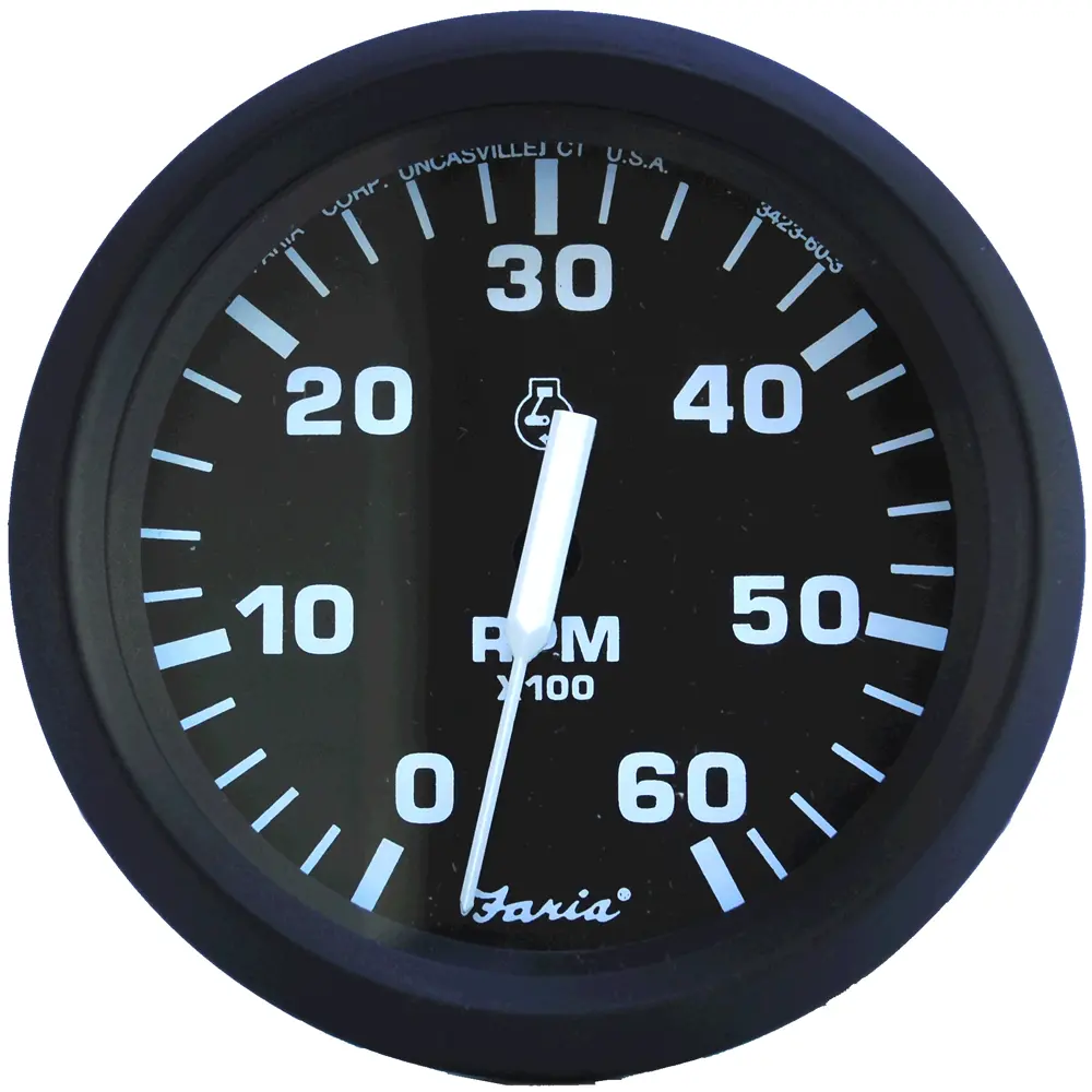 Faria Euro Black 4" Tachometer - 6