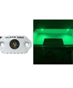 Black Oak Rock Accent Light - Green LEDs - White Housing