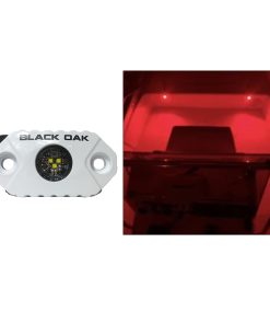 Black Oak Rock Accent Light - Red LEDs - White Housing