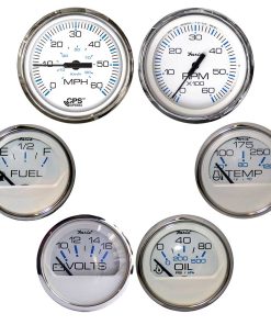 Faria Chesapeake White w/Stainless Steel Bezel Boxed Set of 6 - Speed