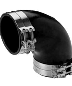 Trident Marine 3" ID 90-Degree EPDM Black Rubber Molded Wet Exhaust Elbow w/4 T-Bolt Clamps