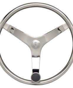 Uflex - V46 - 13.5" Stainless Steel Steering Wheel w/Speed Knob