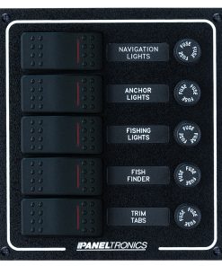 Paneltronics Waterproof DC 5 Position Lighted Rocker & Fuse