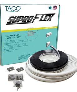 TACO SuproFlex Rub Rail Kit - White with Flex Chrome Insert - 2"H x 1.2"W x 60'L