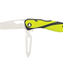 Wichard Offshore Knife - Serrated Blade - Shackler/Spike - Fluorescent