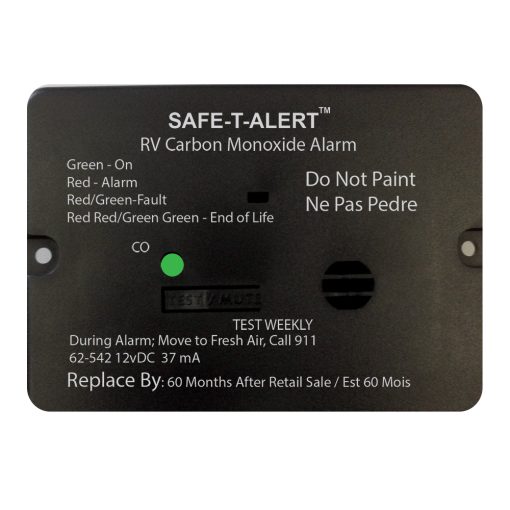 Safe-T-Alert 62 Series Carbon Monoxide Alarm - 12V - RV Flush Mount - Black