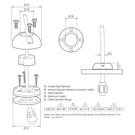 Scanstrut DS21A-P Vertical Cable Seal - Image 2